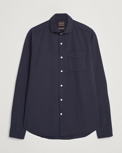 Herr | Oscar Jacobson | Oscar Jacobson Reg Fit Wide Spread Collar Twill Night Blue