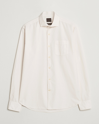 Herr | Oscar Jacobson | Oscar Jacobson Reg Fit Wide Spread Collar Twill Ecru White