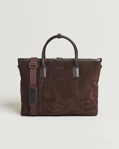Herr | Oscar Jacobson | Oscar Jacobson Weekend Bag Soft Leather Chocolate Brown