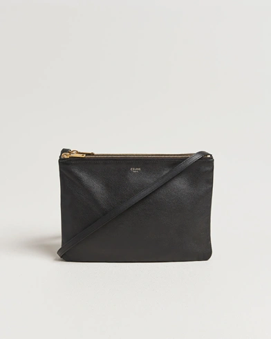Celine Pre-Owned Trio Bag Medium Leather Black – Svart