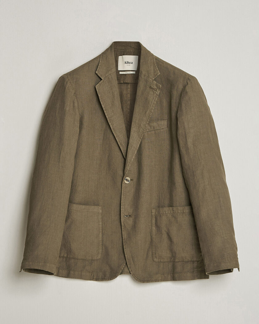 Altea Linen Blazer Military – Grön