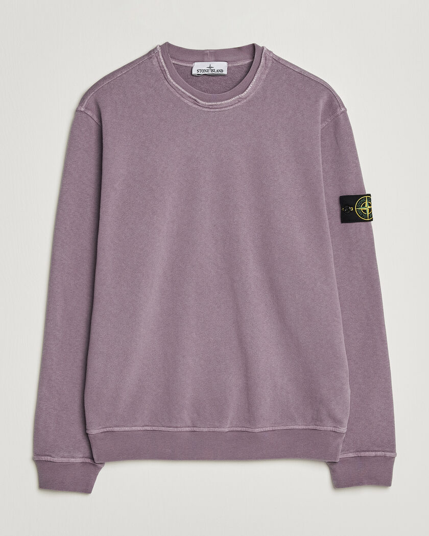 Stone Island Old Dyed Cotton Sweatshirt Purple Grey – Grå