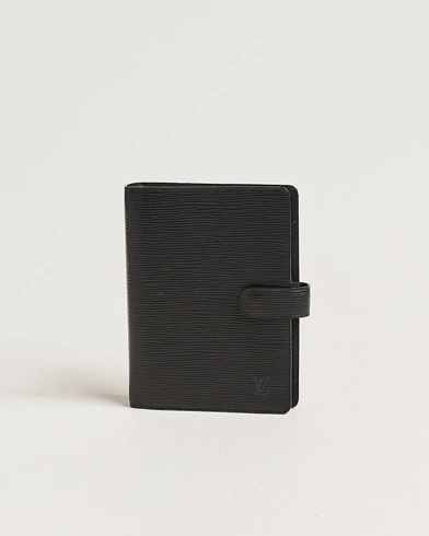 Louis Vuitton Pre-Owned Medium Ring Agenda Cover Epi Leather Black – Svart