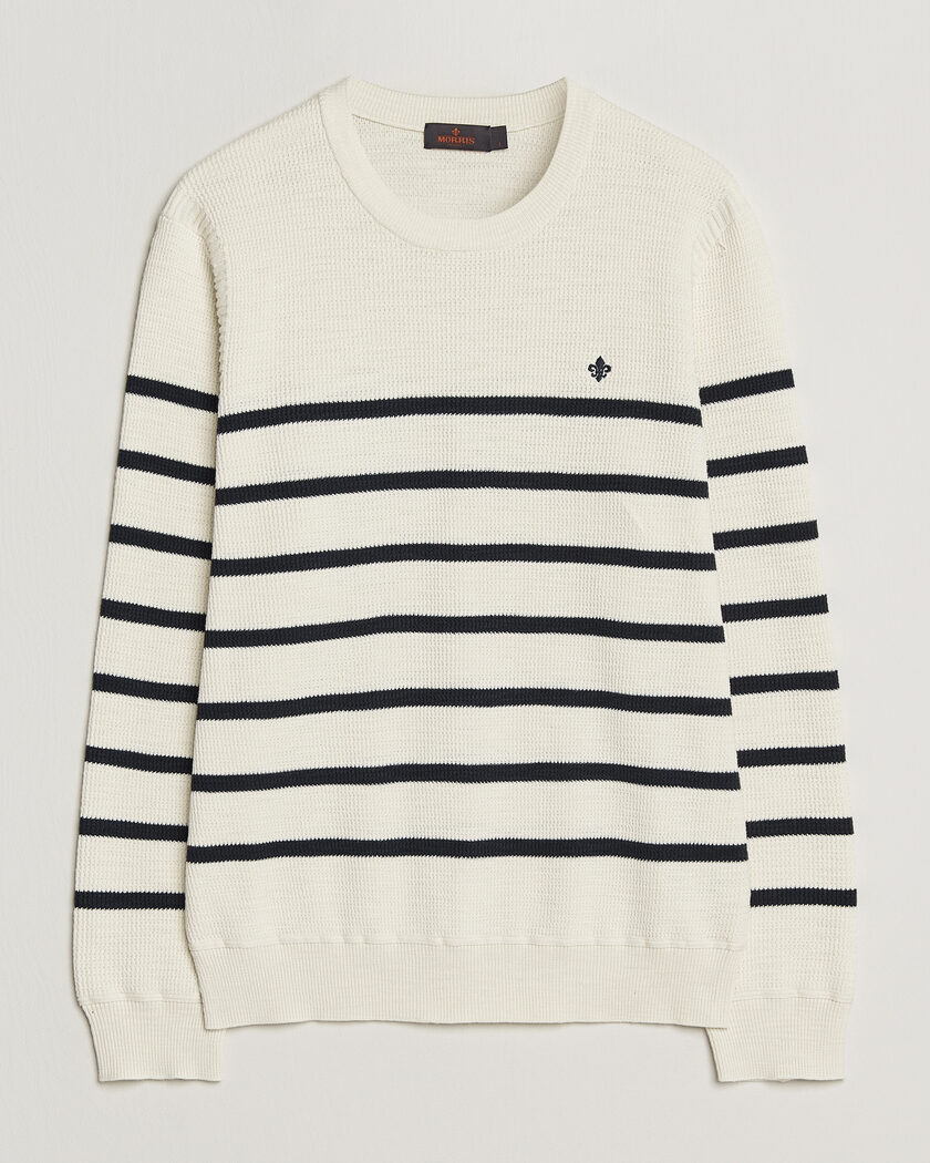Morris Benedict Stripe Oneck Off White – Vit