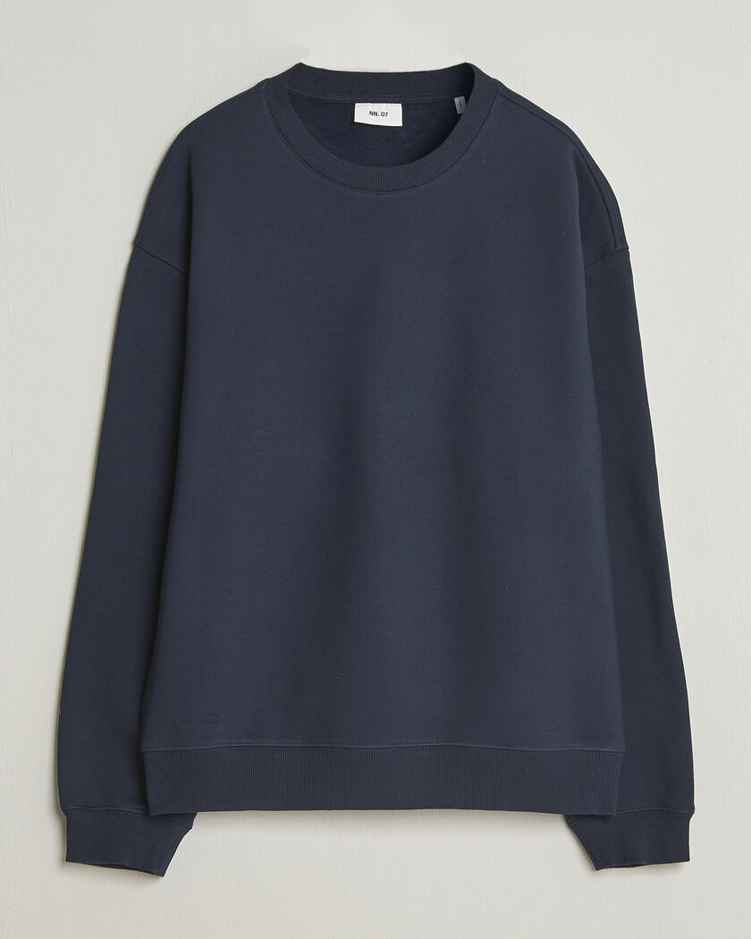 NN07 David Crew Neck Sweatshirt Navy Blue – Blå