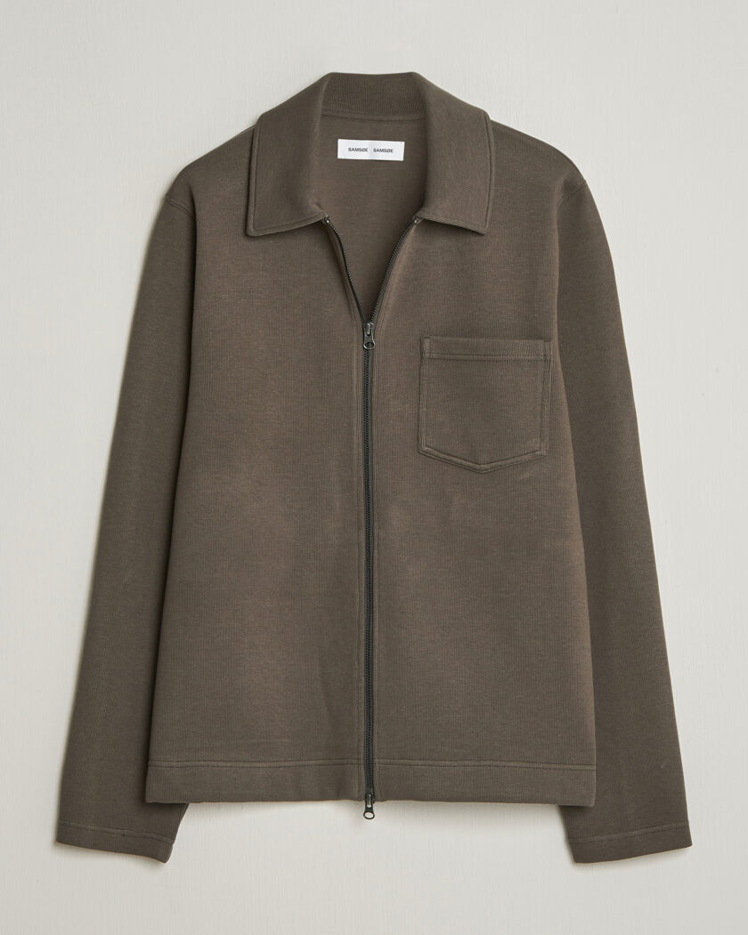 Samsøe Samsøe Hannes Full Zip Black Olive – Grön