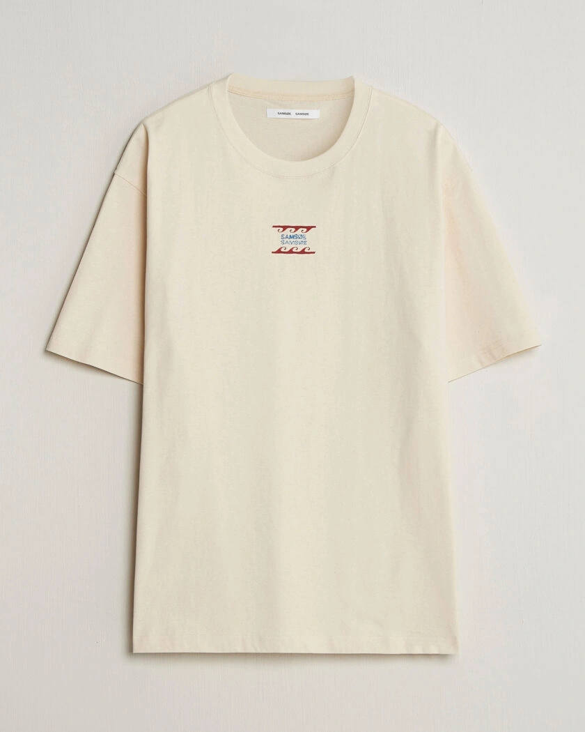 Samsøe Samsøe Gergei Printed Crew Neck T-Shirt Neutral – Vit