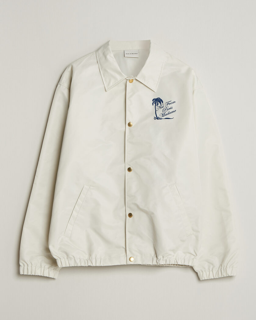 Drôle de Monsieur Palmier Slogan Coach Jacket Off White – Vit