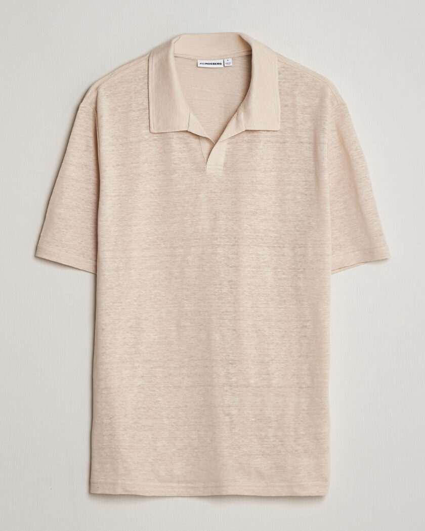 J.Lindeberg Roy Linen Polo Moonbeam – Beige