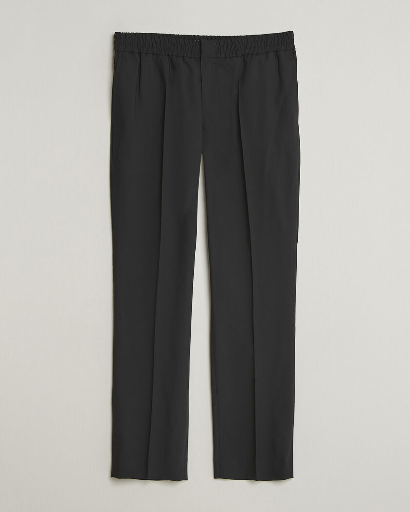 AMI Wool Drawstring Trousers Black – Svart