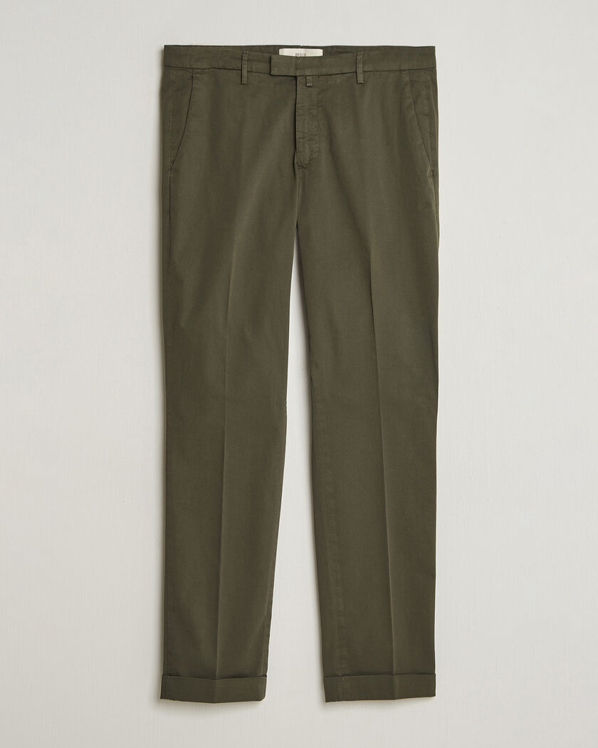 Briglia 1949 Slim Fit Cotton Chinos Dark Green – Grön
