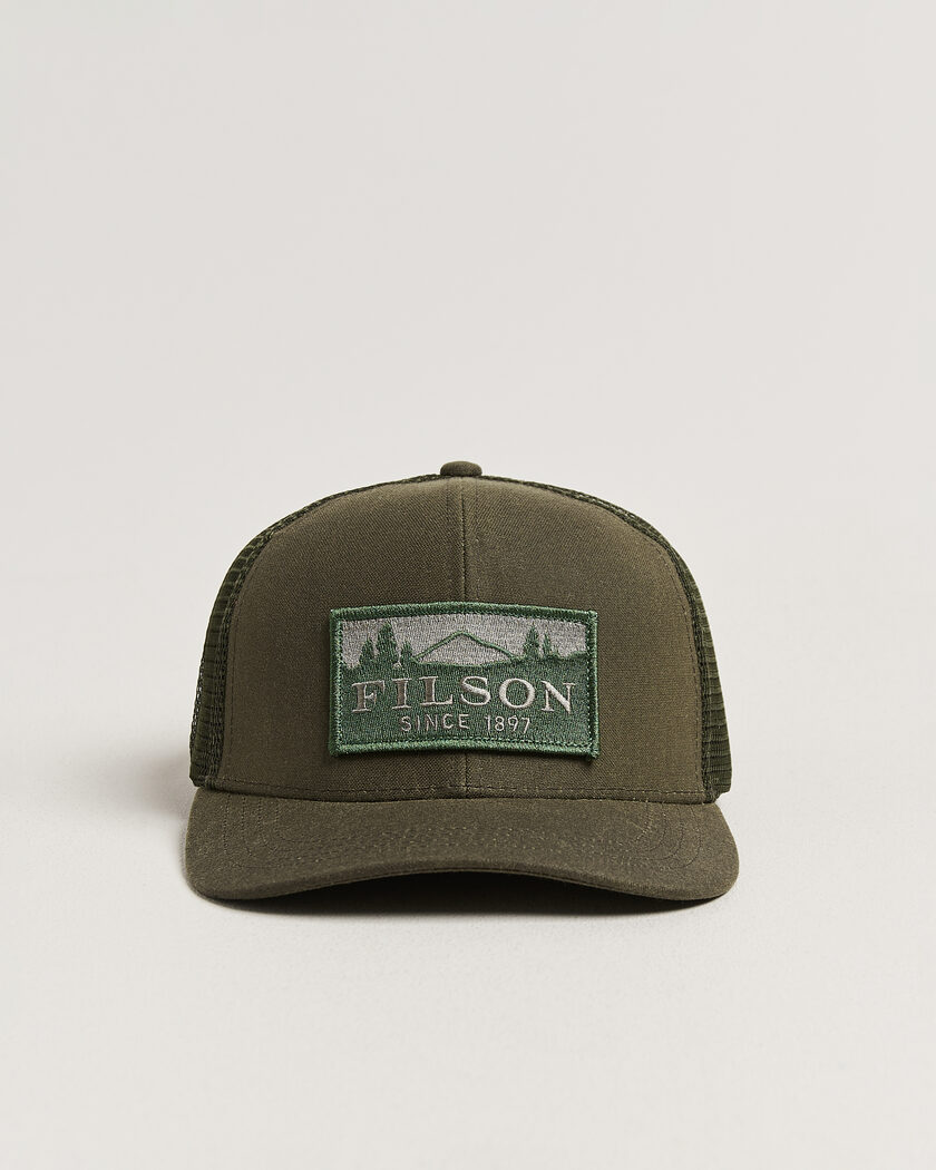 Filson Scenic Waxed Logger Mesh Cap Otter Green – Grön