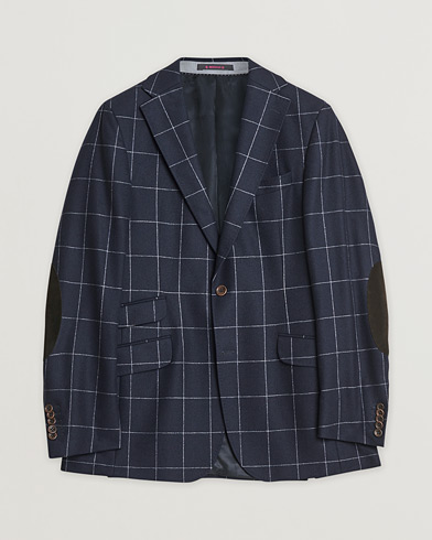 Herr | Pre-owned | Morris Heritage Check Flannel Blazer Navy 48