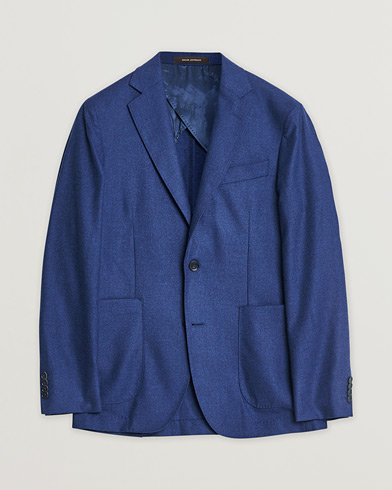 Herr | Pre-owned | Oscar Jacobson Einar Cashmere Flannel Blazer Blue 44