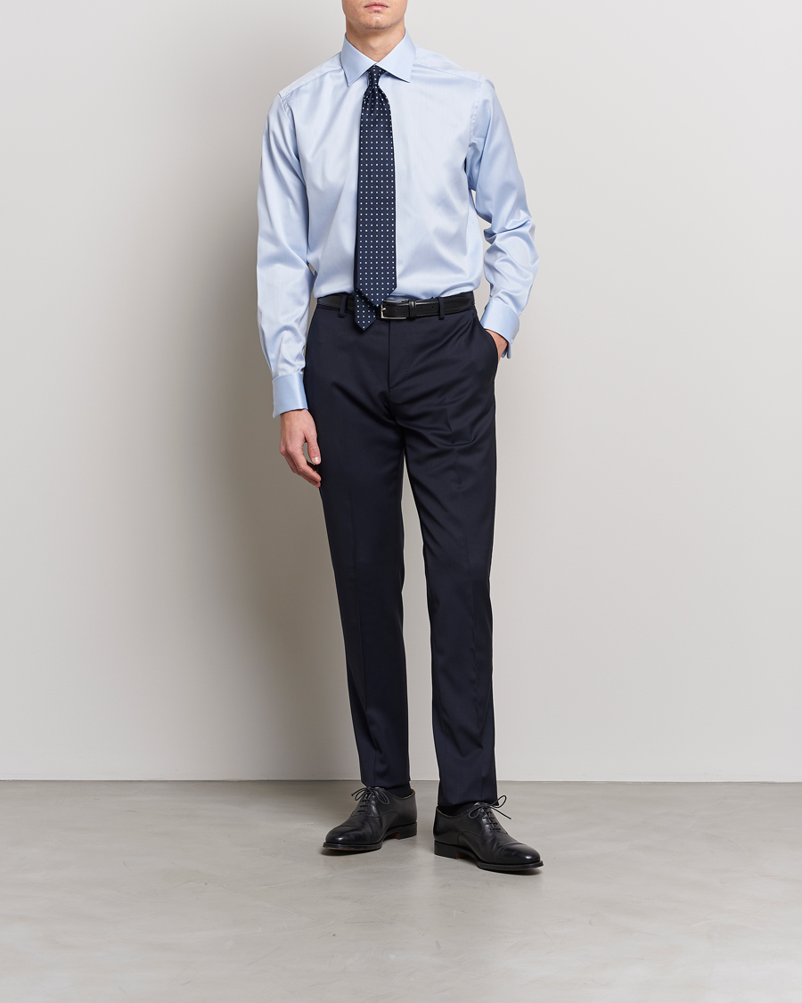 Herr | Kläder | Eton | Contemporary Fit Shirt Double Cuff Blue