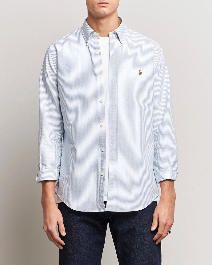 Herr | Casual | Polo Ralph Lauren | Custom Fit Oxford Shirt Stripes Blue