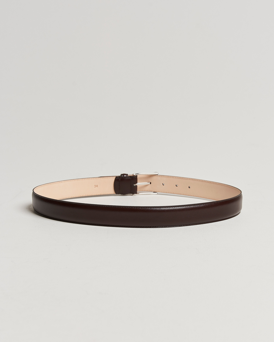 Herr | Släta bälten | Crockett & Jones | Belt 3,2 cm Dark Brown Calf