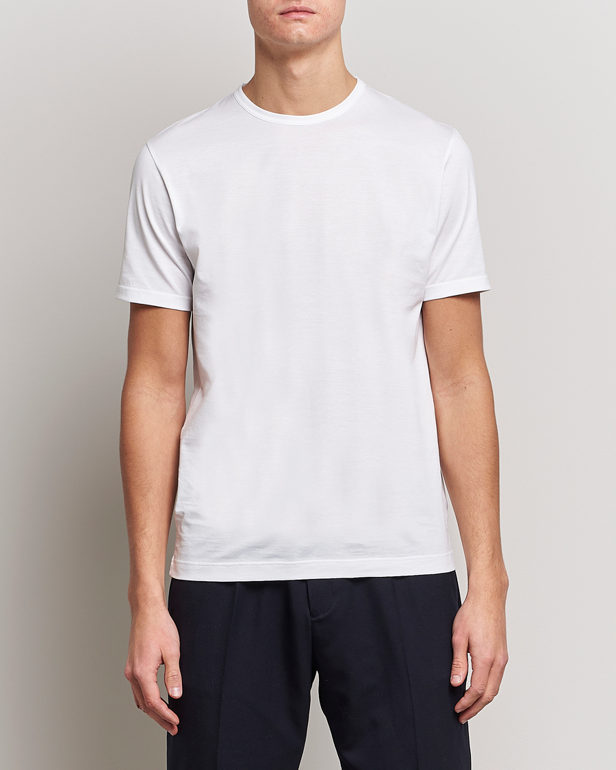 Herr | T-Shirts | Sunspel | Crew Neck Cotton Tee White