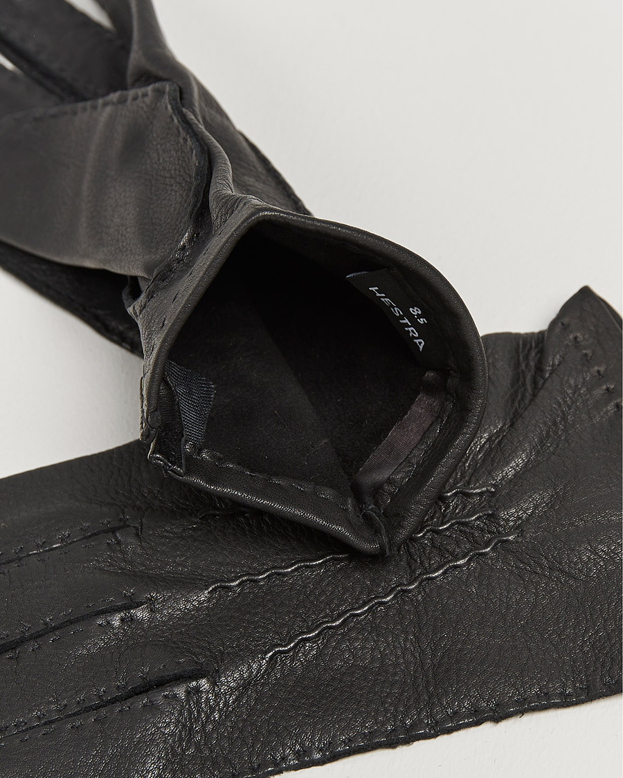 Herr | Handskar | Hestra | Henry Unlined Deerskin Glove Black