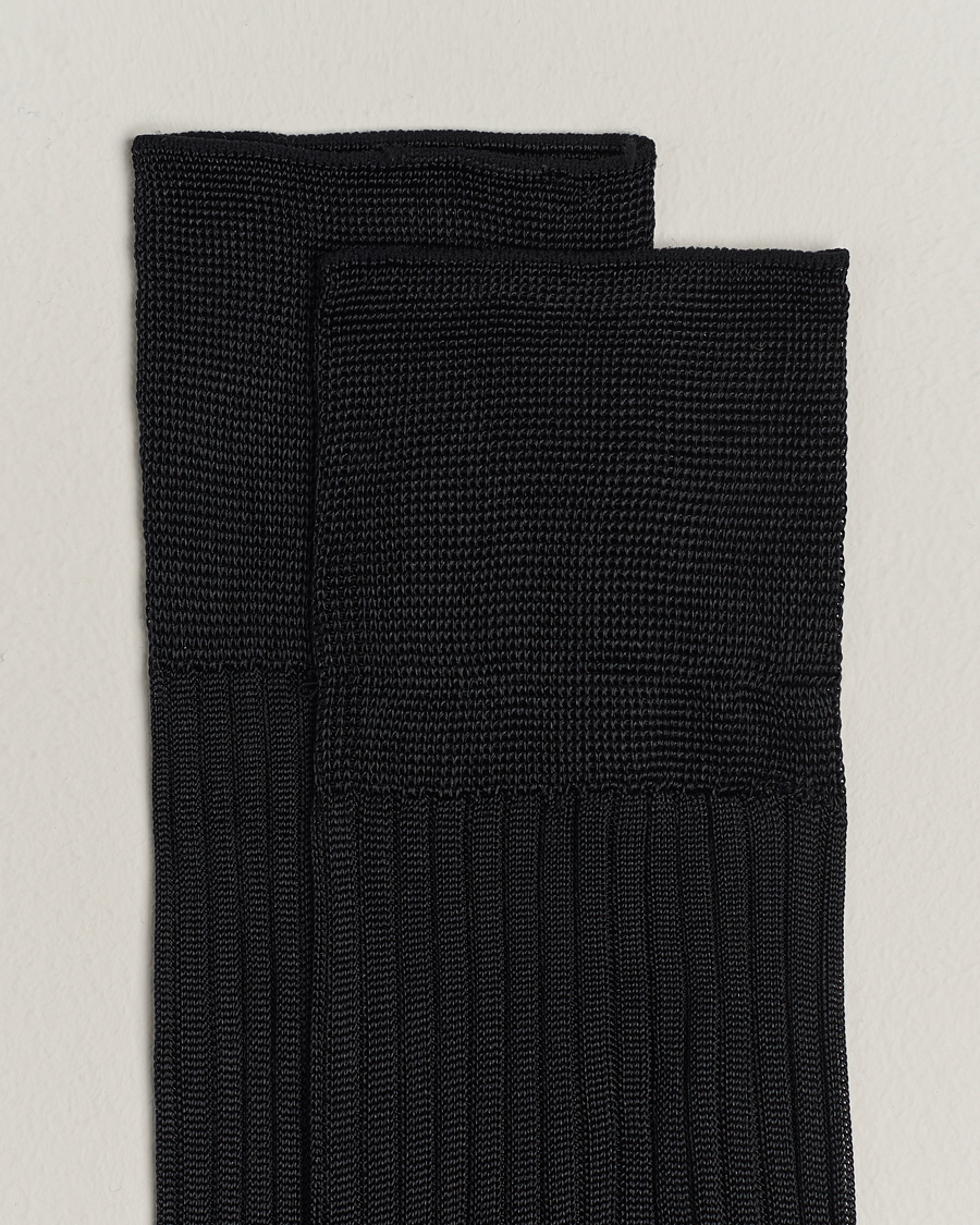 Herr | Knästrumpor | Pantherella | Baffin Silk Long Sock Black