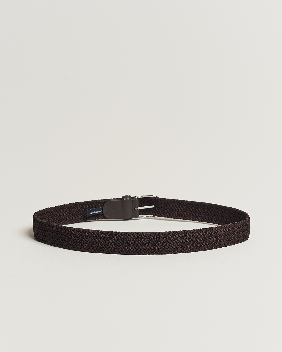 Herr | Anderson's | Anderson\'s | Stretch Woven 3,5 cm Belt Brown