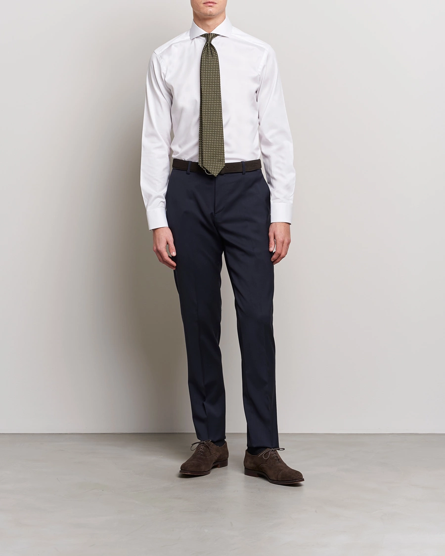 Herr | Kläder | Eton | Slim Fit Twill Cut Away Shirt White