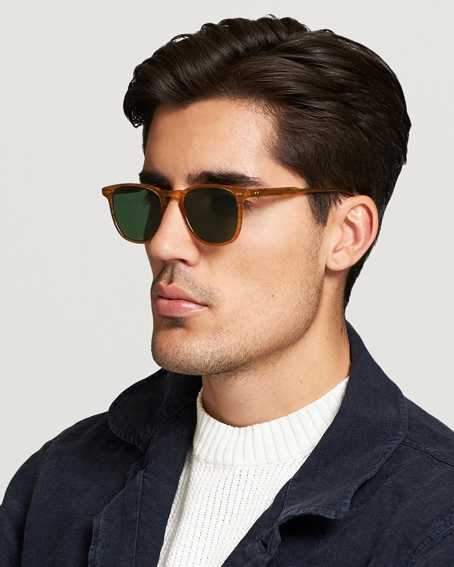 Herr | Solglasögon | Garrett Leight | Brooks 47 Sunglasses Butterscotch/Green Polarized