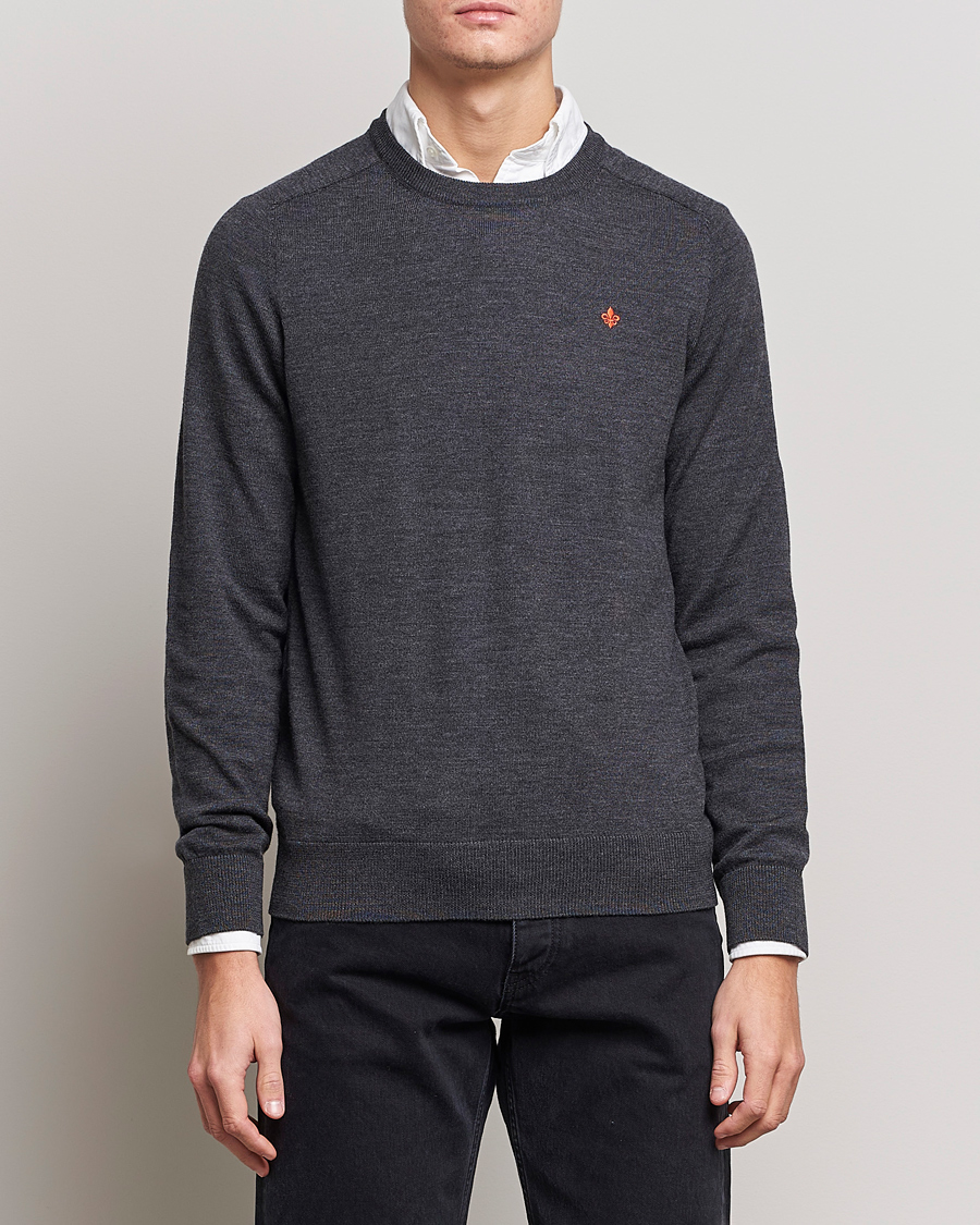 Herr | Pullover rundhals | Morris | Merino O-Neck Grey