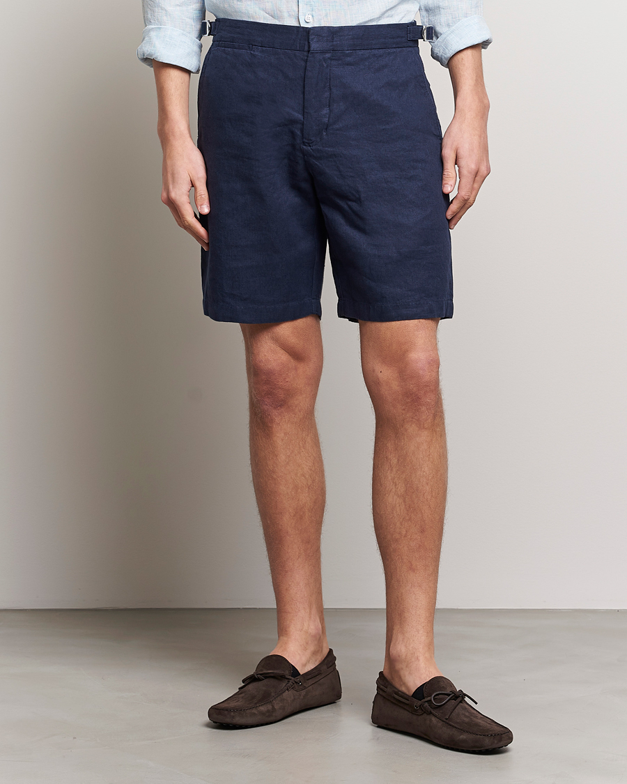 Herr | Linneshorts | Orlebar Brown | Norwich Linen Shorts Navy