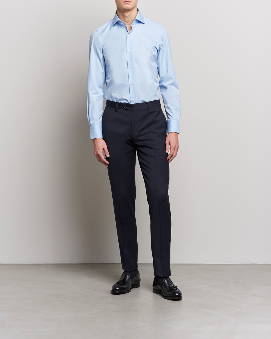 Herr | Businesskjortor | Finamore Napoli | Milano Slim Fit Classic Shirt Light Blue