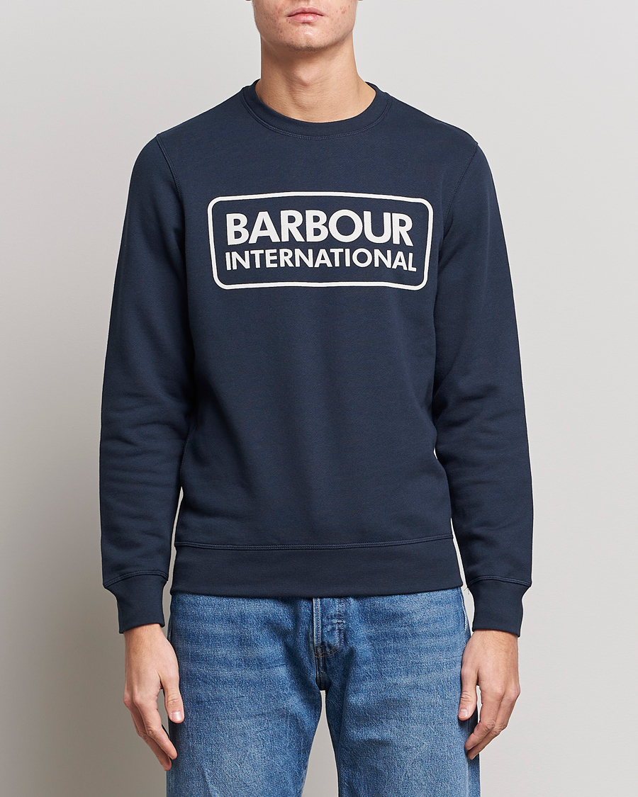 Herr | Barbour | Barbour International | Large Logo Sweatshirt Navy