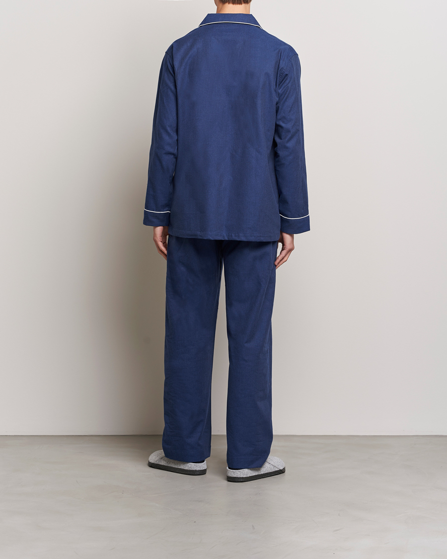 Herr | Pyjamas | Derek Rose | Brushed Cotton Flanell Pyjama Set Navy