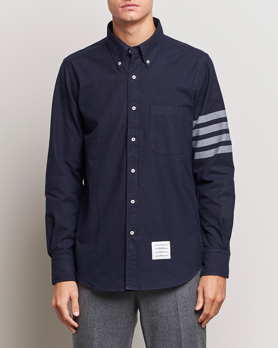 Herr |  | Thom Browne | 4 Bar Flannel Shirt Navy