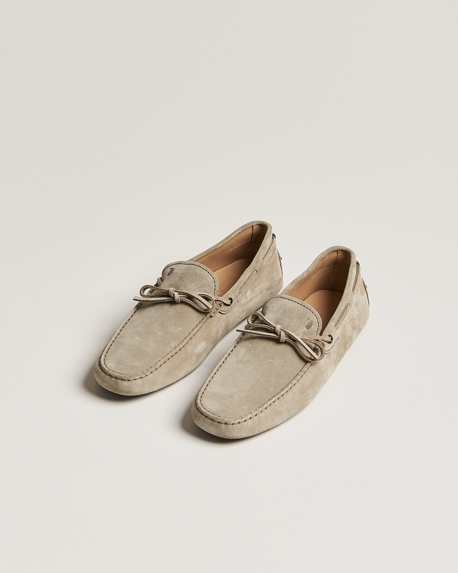Herr | Skor | Tod\'s | Lacetto Gommino Carshoe Taupe Suede