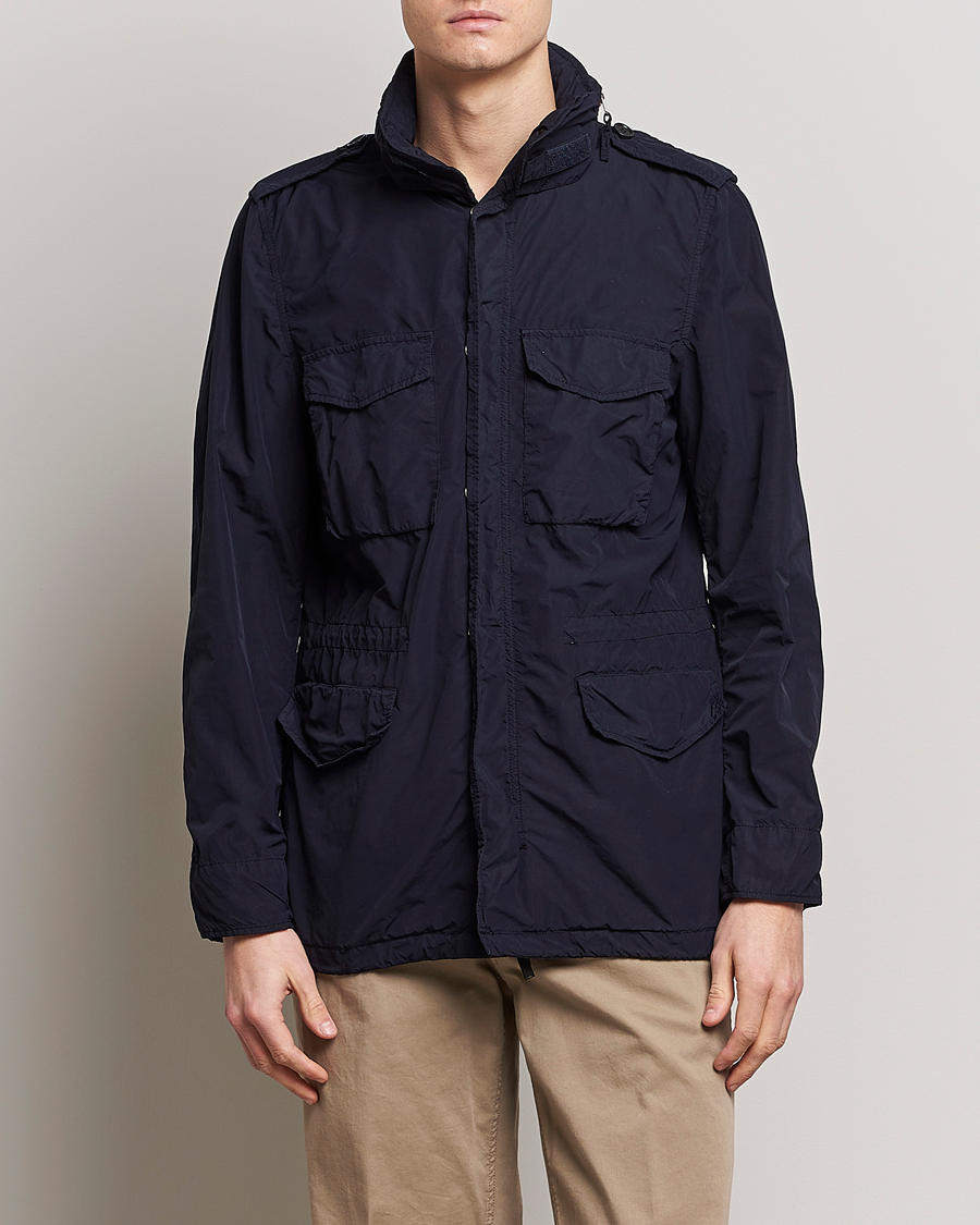 Herr | Vårjackor herr | Aspesi | Giubotto Garment Dyed Field Jacket Navy