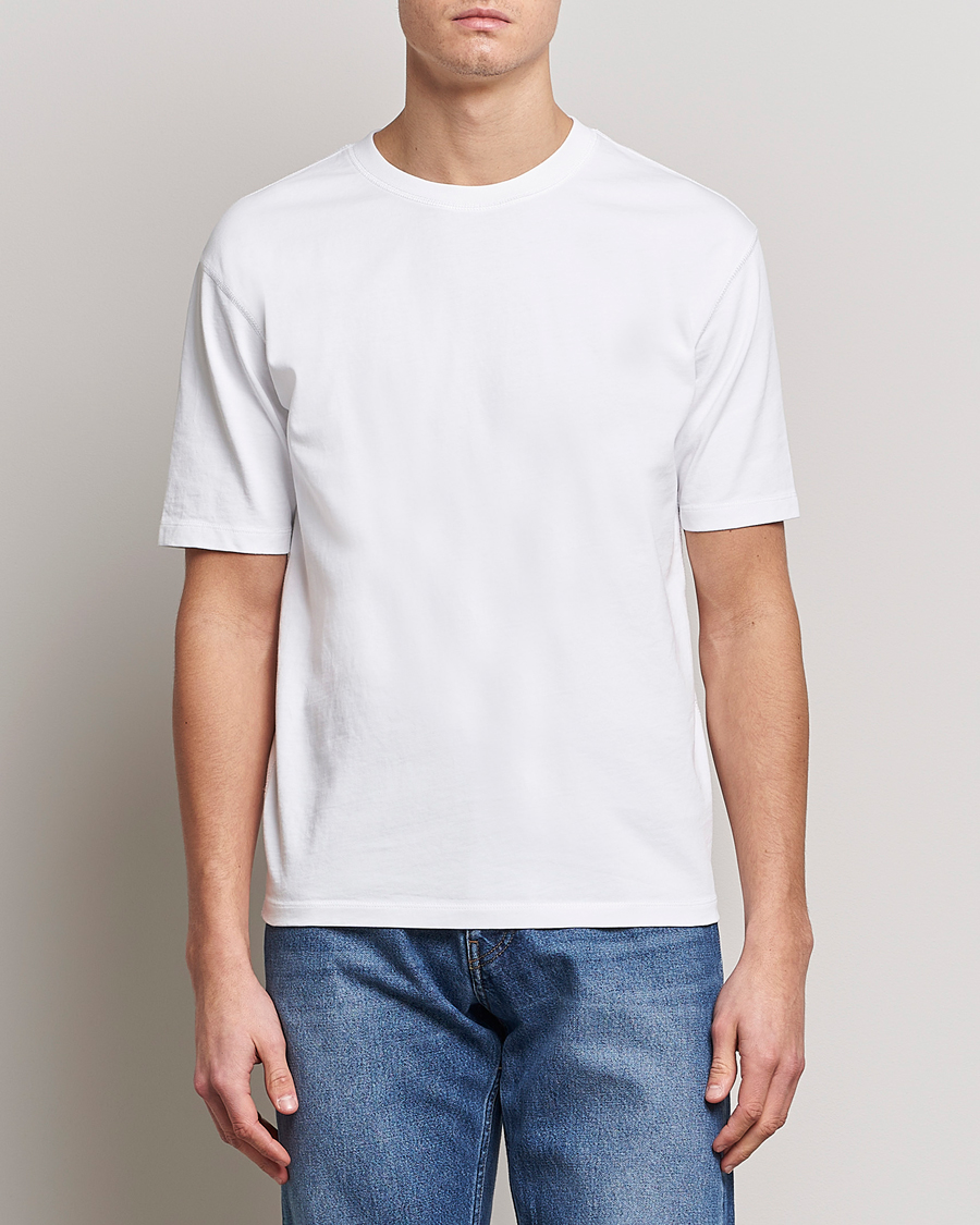 Herr | Vita t-shirts | Drake\'s | Short Sleeve Hiking Tee White