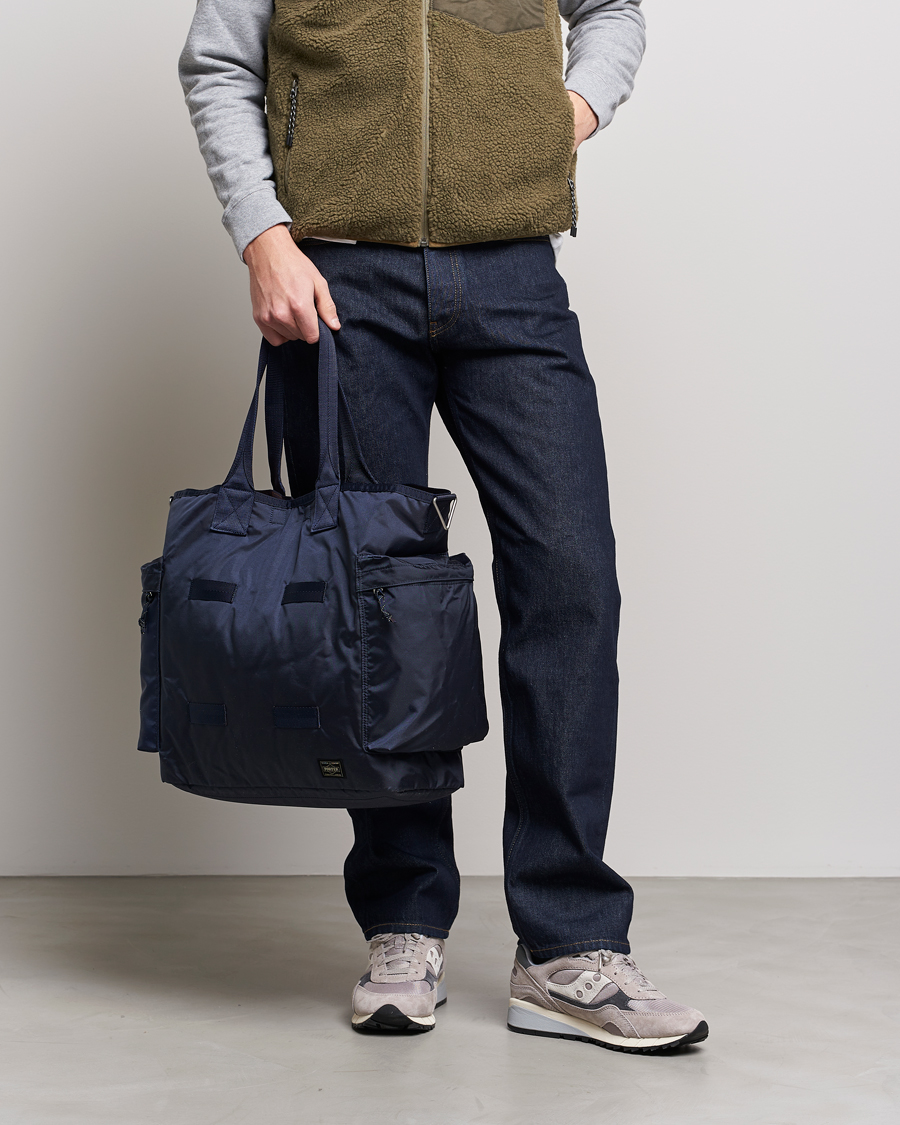 Herr | Accessoarer | Porter-Yoshida & Co. | Force 2Way Tote Bag Navy Blue