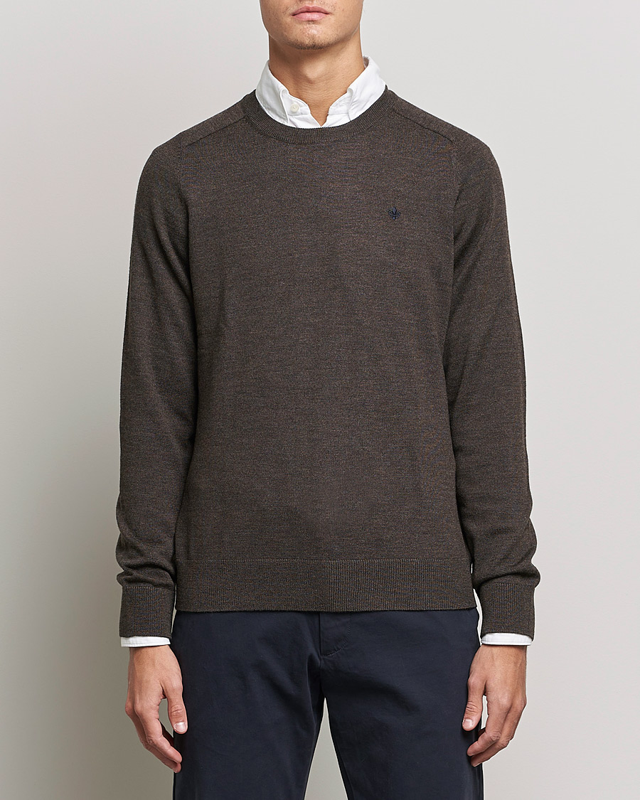 Herr |  | Morris | Merino Crew Neck Pullover Brown Melange