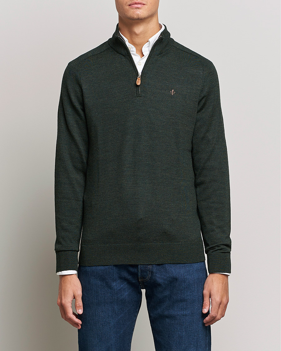 Herr | Tröjor | Morris | John Merino Half Zip Olive