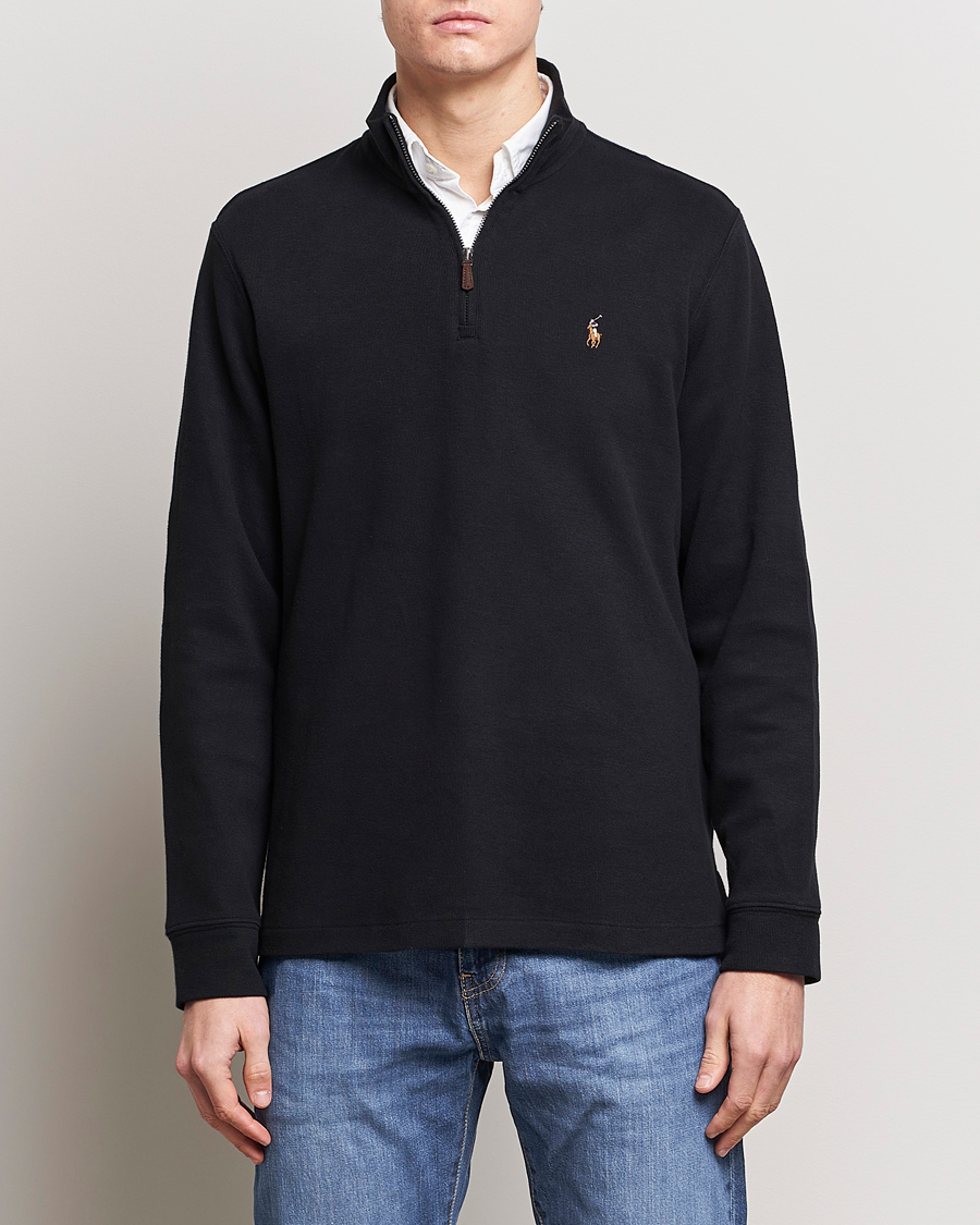 Herr | Realisation | Polo Ralph Lauren | Double Knit Jaquard Half Zip Sweater Black