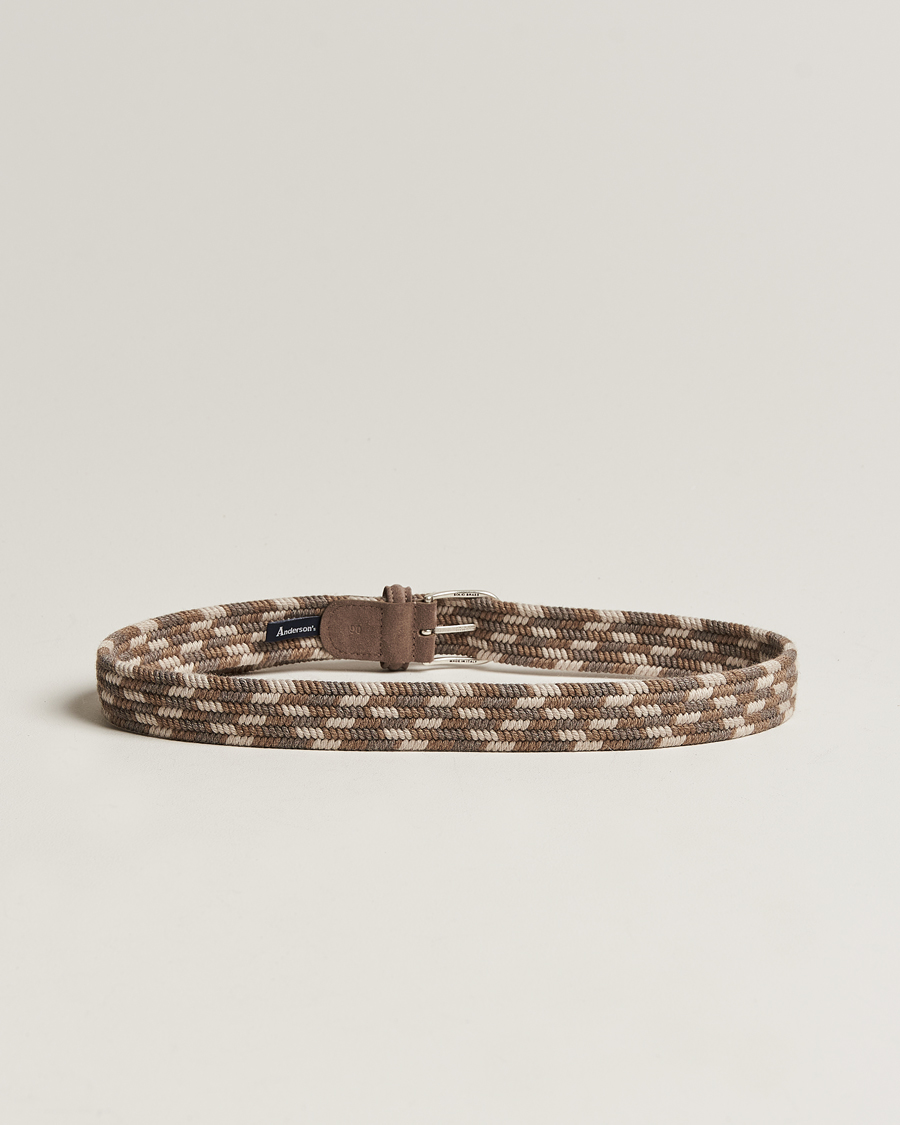 Herr | Bälten | Anderson\'s | Braided Wool Belt Multi Natural