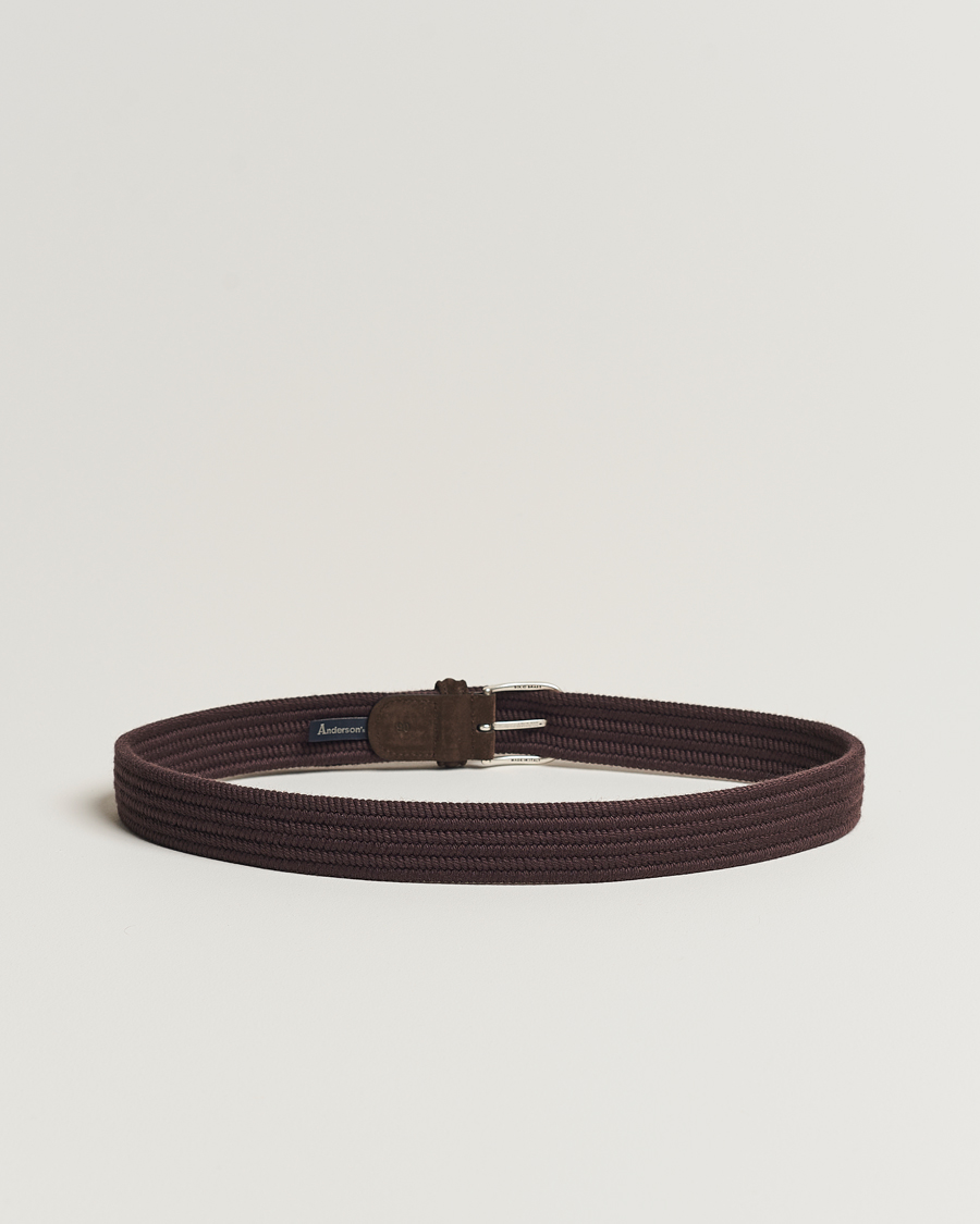 Herr | Italian Department | Anderson's | Braided Wool Belt Brown
