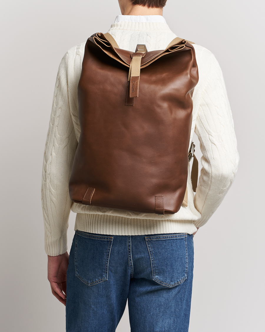 Herr | Väskor | Brooks England | Pickwick Large Leather Backpack Dark Tan