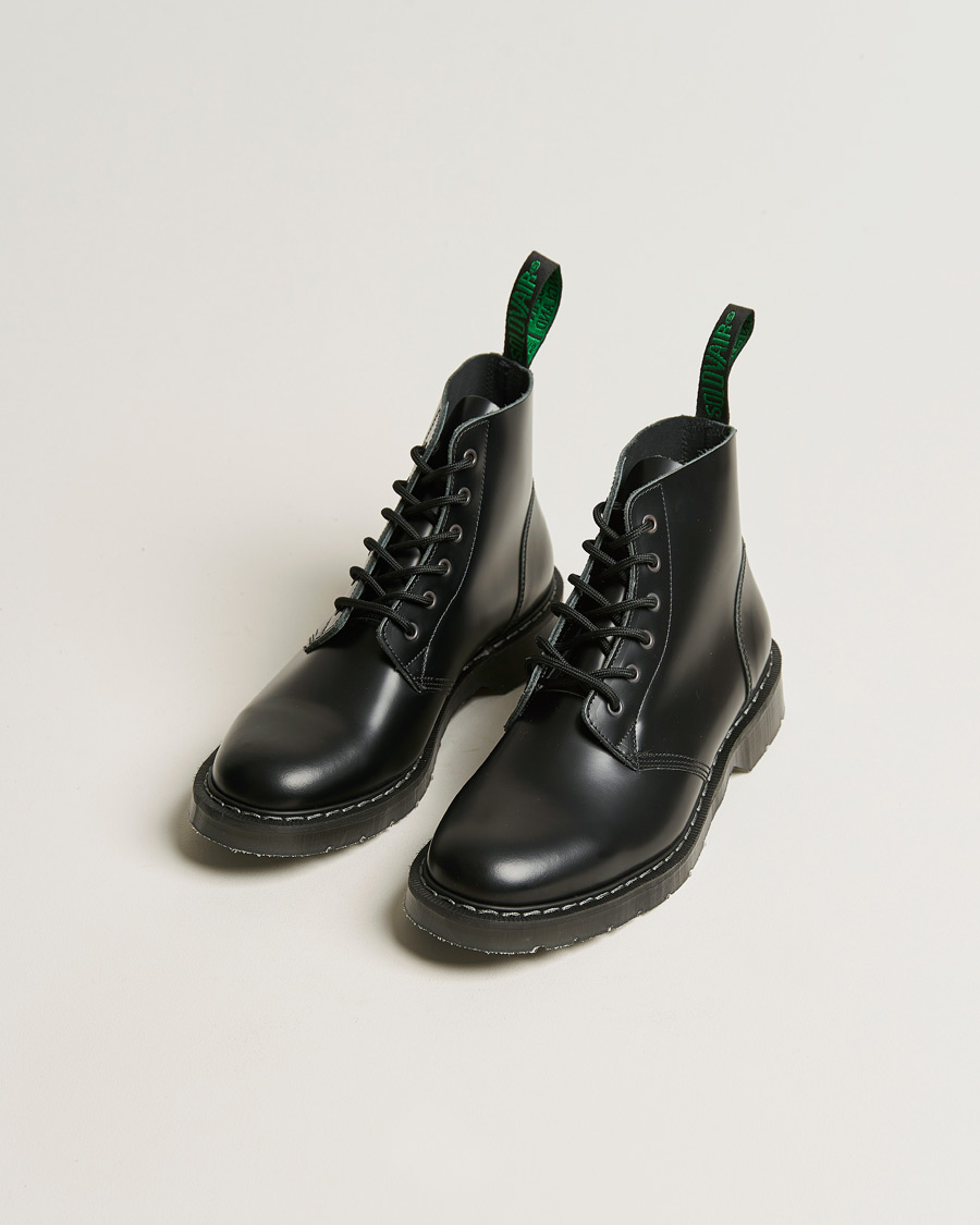 Herr | Snörkängor | Solovair | 6 Eye Astronaut Boot Black Shine