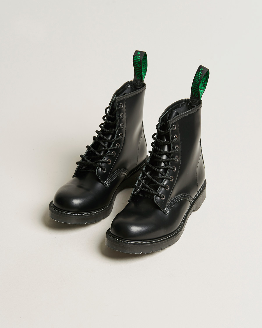 Herr | Solovair | Solovair | 8 Eye Derby Boot Black Shine