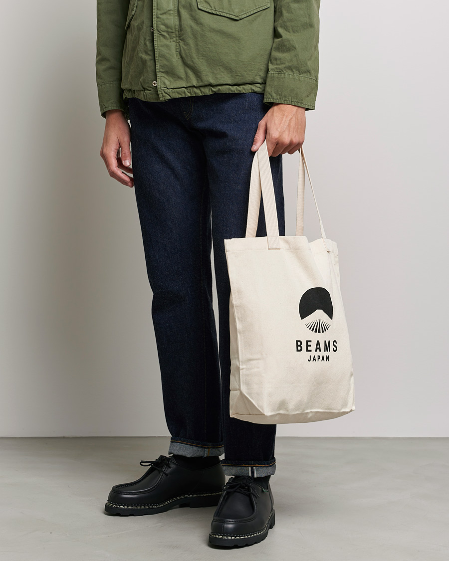 Herr | Under 1000 | Beams Japan | x Evergreen Works Tote Bag White/Black
