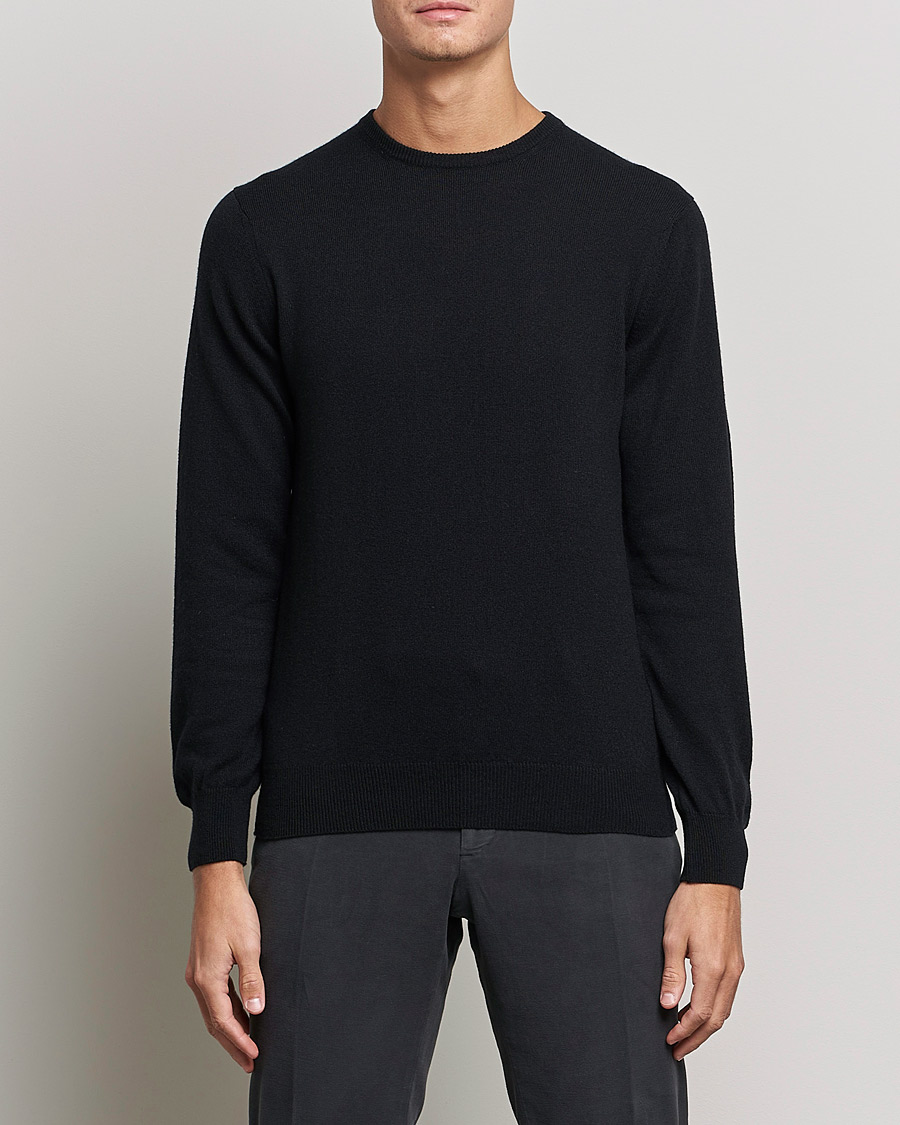 Herr |  | Piacenza Cashmere | Cashmere Crew Neck Sweater Black