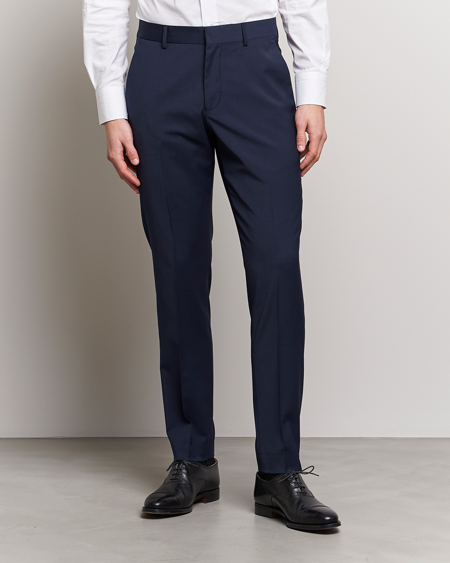 Herr | Kostymbyxor | Tiger of Sweden | Tenuta Wool Travel Suit Trousers Royal Blue