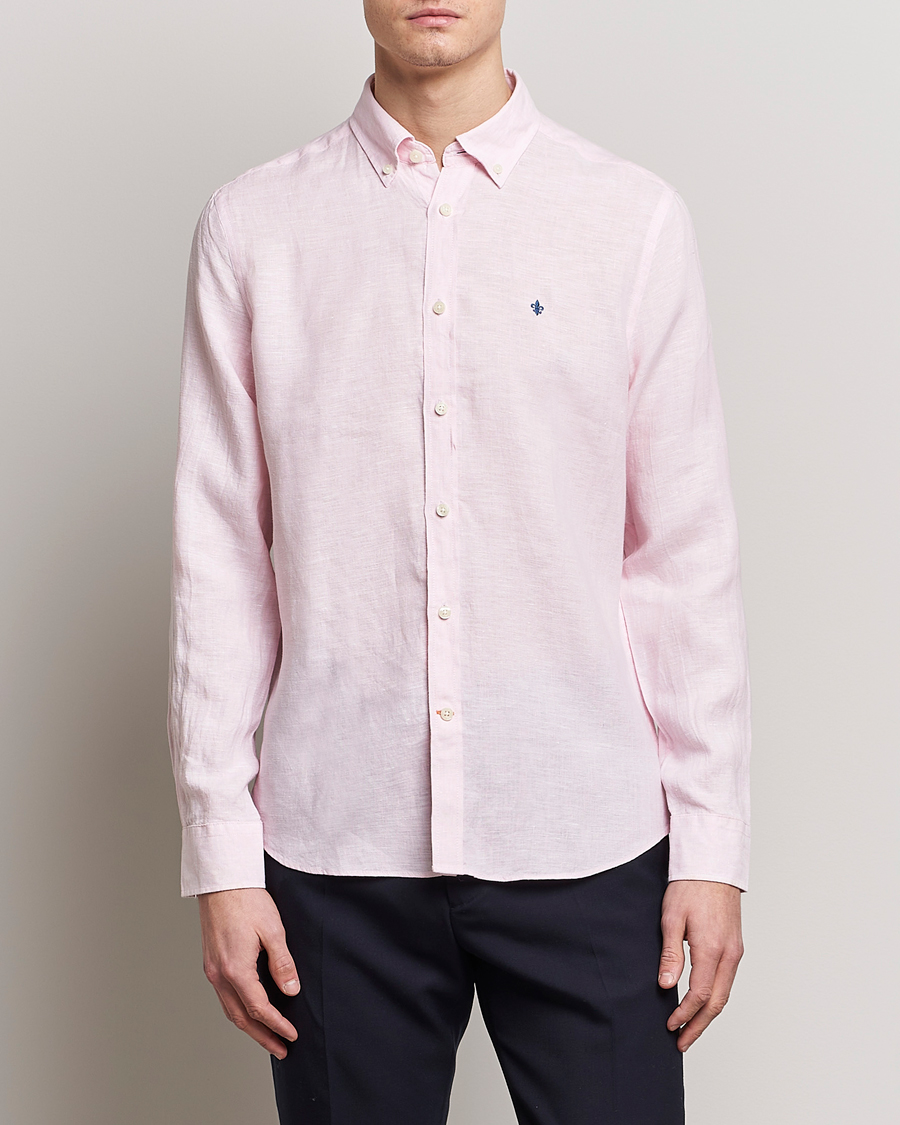 Herr | Linneskjortor | Morris | Douglas Linen Button Down Shirt Pink