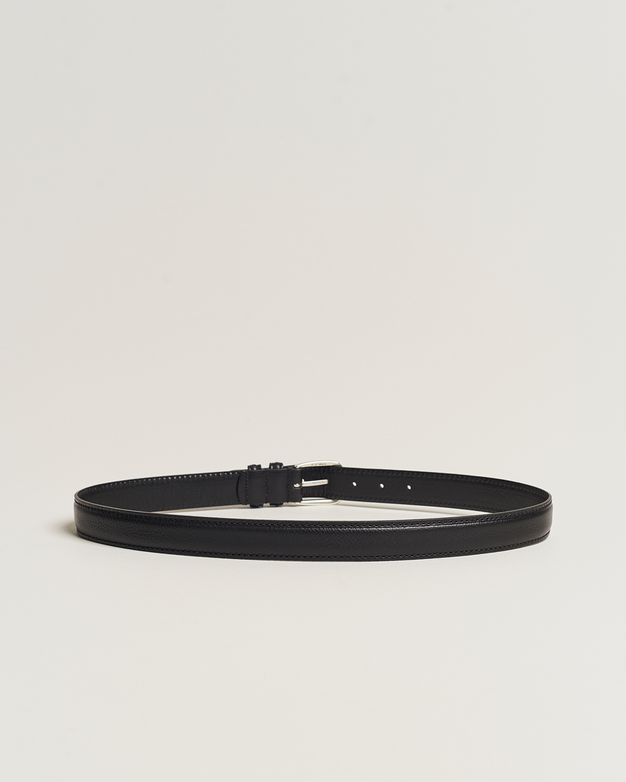 Herr | Släta bälten | Anderson\'s | Grained Leather Belt 3 cm Black